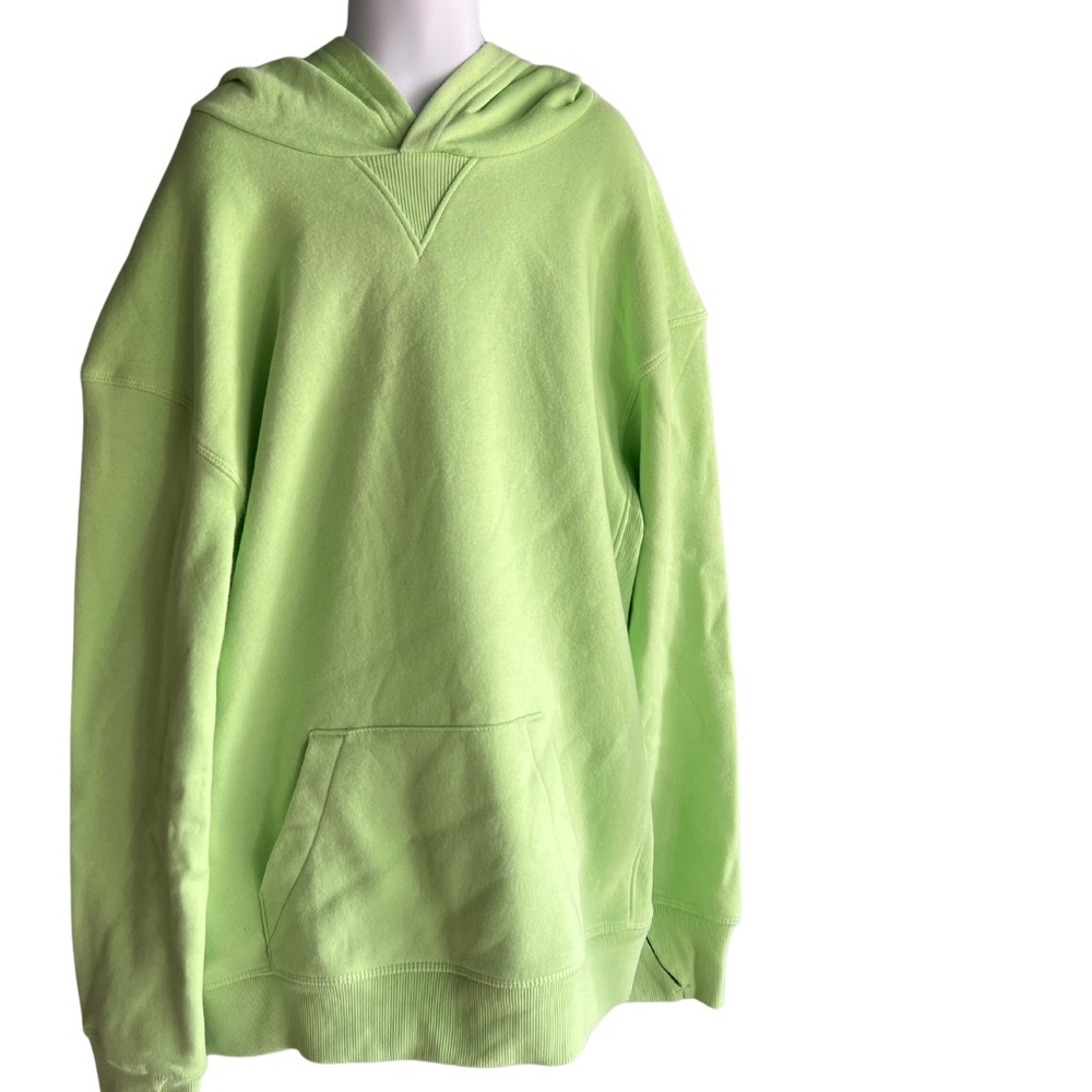 All In Motion Hoodie Boys XL (14) Fleece Sweatshirt Thumbholes Pocket Green